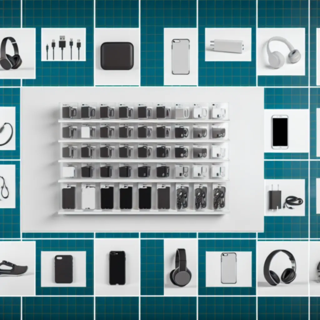 Különböző okoseszköz-kiegészítők kategóriák szerint elrendezve