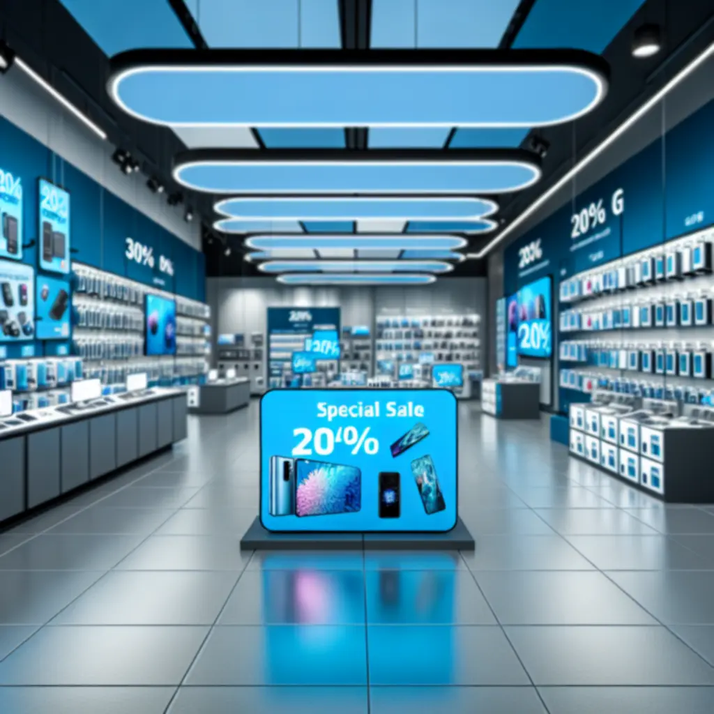 Elektronikai akciós ajánlatokat bemutató promóciós banner